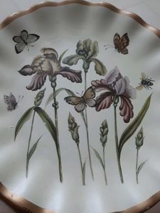 Decorative Plate with Floral &amp; Butterfly Design