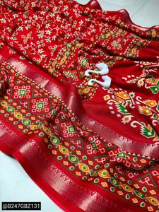 Vibrant Red Indian Silk Saree