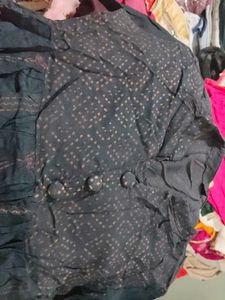 Elegant Black &amp; Gold Anarkali