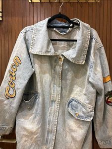 Vintage y2k Embroidered Oversized Denim Jacket 💙✨