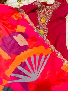 Stunning Pink Embroidered Kurta