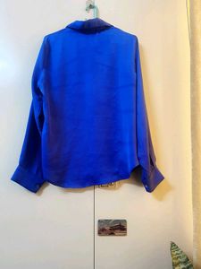 Vibrant Royal Blue Button-Up Shirt