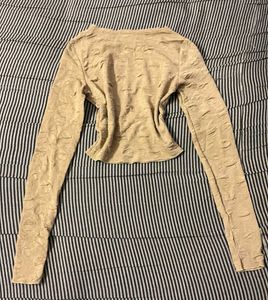 Beige Patterned Long Sleeve Top
