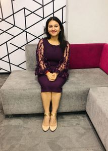 Elegant Purple Dress with Floral Sleeves🌸
