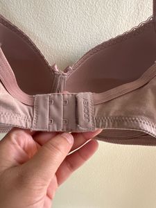 jockey mauve nude laced padded bra panty set
