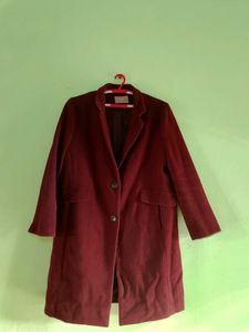 Maroon Velvet Long Coat
