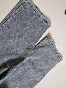 Acid Wash Gray Denim Jeans
