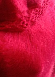 Red Knit Poncho