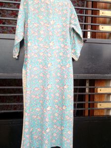 Pure Cotton Floral Straight Kurta 💙💙