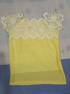 Chic Yellow Lace Top