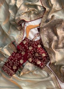 Elegant Saree with Embroidered Blouse
