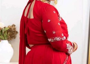 Party Special Red Embroidered Skirt Choli Set