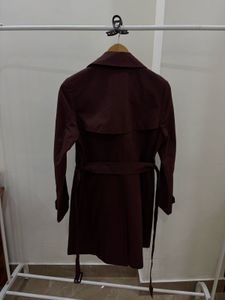 DOUBLE BREASTED BURGUNDY  TRENCH COAT