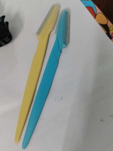 Facial And Eyebrow Razors - Blue & Yellow