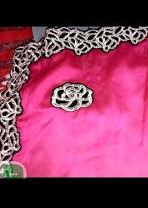 Beautiful Pink and Grey Saree with blouse