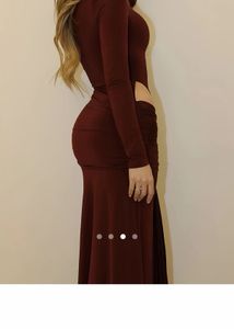 Chocolate Brown Ruched Maxi Dress | Size M