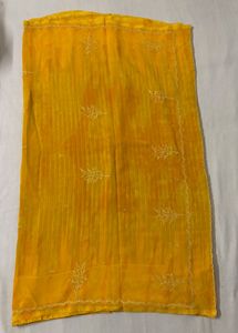 🆕Yellow Embroidered Unused Saree