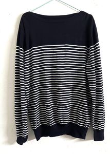Striped fine knit sweater