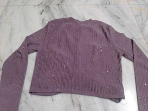 Sparkly Twist Front Crop Top