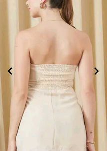 Cream Lace Trim Mini Dress