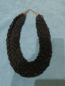 Chunky Black Beaded Necklace