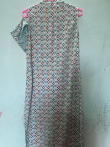 Light Blue Geometric Print Kurta