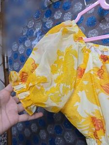 Chic Yellow Floral Midi Dress