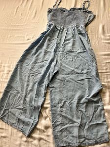 Light Blue Wide-Leg Jumpsuit