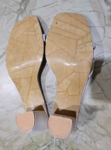 Chic White Square Toe Block Heels