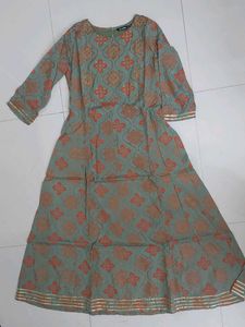 zudio women green gota patti kurta