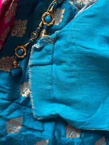 Brocade Lehenga Choli with Pink Dupa