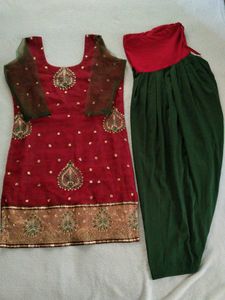 Embroidered Kurta Patiala Set