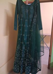 Elegant Green Embroidered Gown