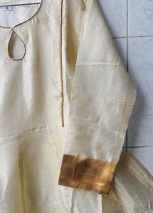 Elegant Cream Anarkali Gown