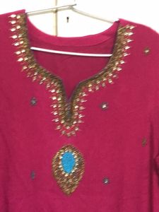 Embellished Magenta Kurta