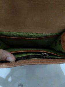 Trendy Raw Leather Messenger Bag.