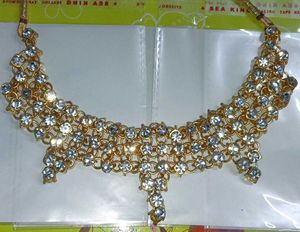 White and Golden stone / Double sided Necklace set