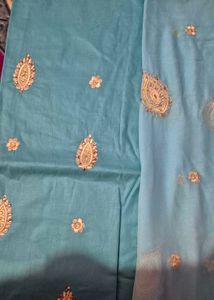 Embroidered Blue Salwar Suit Material