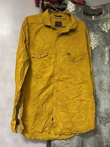 Mustard Yellow Long Sleeve Button-Up Shirt