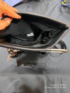 Daze Black Faux Leather Crossbody Bag with big saf