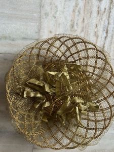 Two Diwali Gift - Basket Decorative Gold Wire