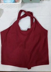 Red - Maroon Halter Top