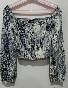 Reptile Print Crop Top