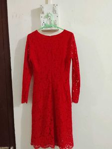 Elegant Red Lace Dress
