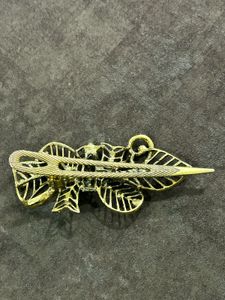 Vintage Gold-Tone Turquoise Embellished Hair Clip