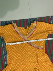 Yellow Ethnic Angrakha Kurta