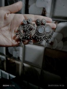 Exquisite Oxidized Jhumka Earrings