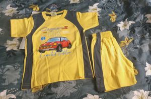 Cute Car Graphic Kids Clothing Set