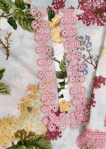 Floral Print Kurta with Pink Bottom
