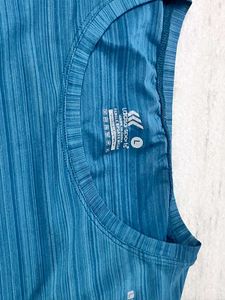 Blue Cropped T-Shirt Gym dry fit